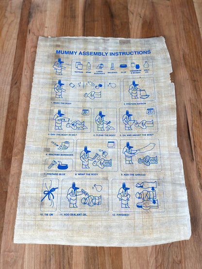 Papyrus Mummy Assembly Instructions Poster