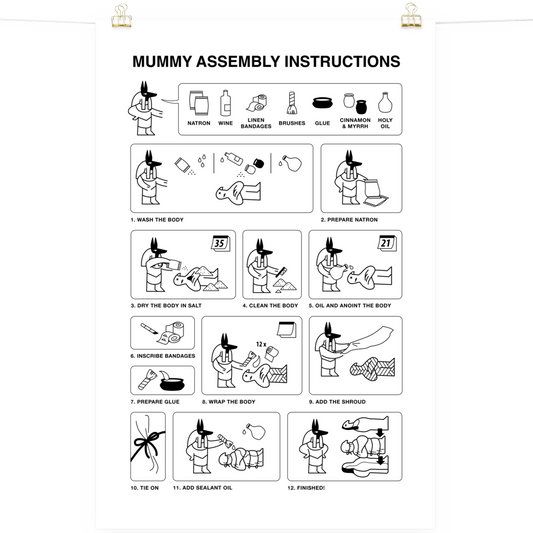 Mummy Assembly Instructions Poster